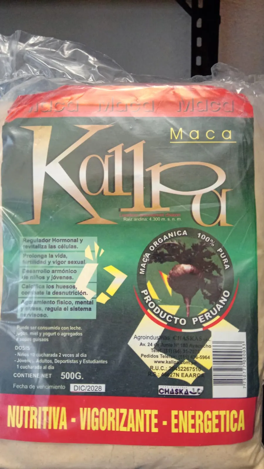 Maca orgánica KALLPA