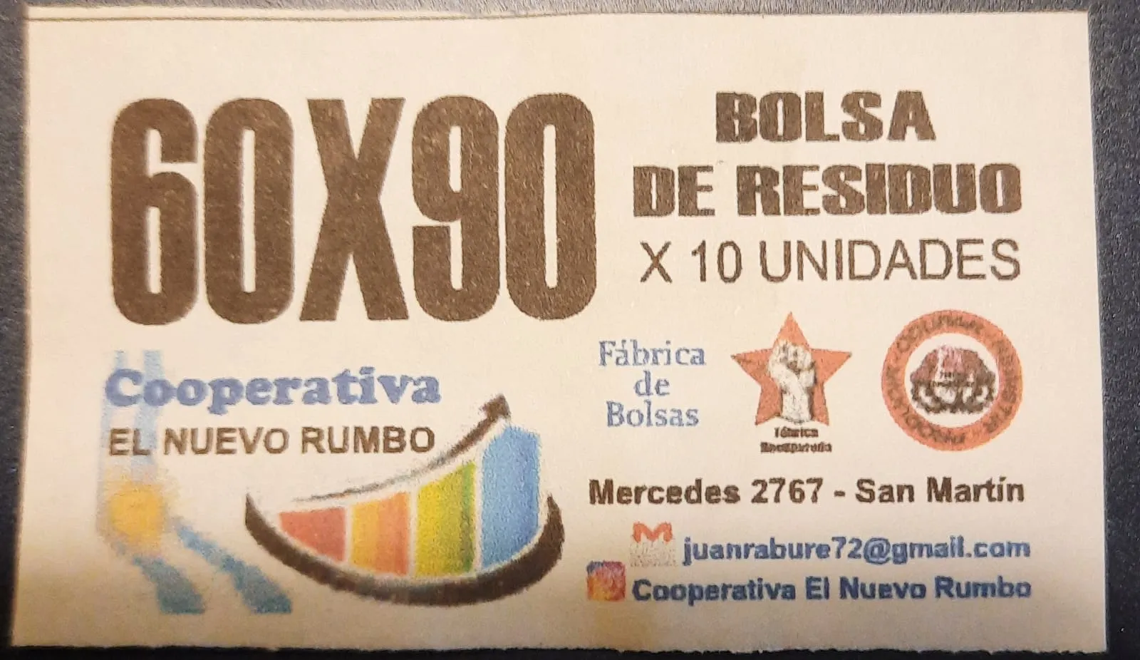 Bolsa de residuos 60x90 paquete x 10 unidades