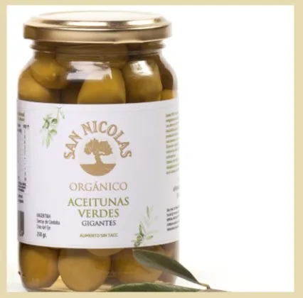 Aceitunas verdes SAN NICOLÁS orgánicas *gigantes* x 500 gr