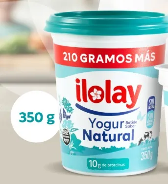 Yogur Natural sin azúcar ILOLAY x 350 gr