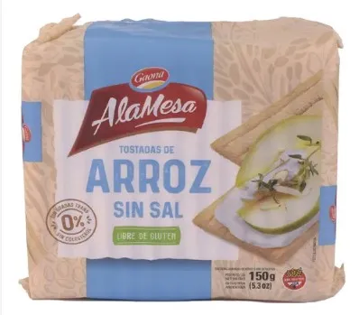 Tostadas de arroz sin sal ALAMESA x 150gr