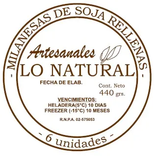 LO NATURAL - Milanesas de Soja SIMPLES
