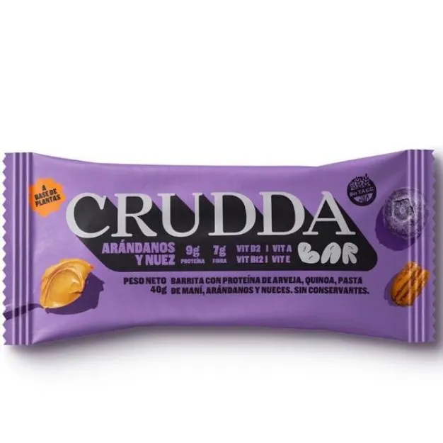 Barrita arándanos y nuez CRUDDA x 40 gr