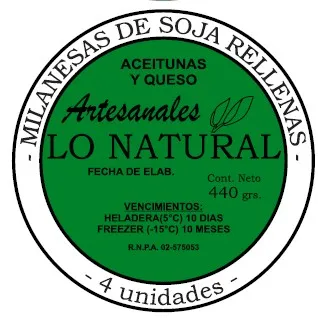 LO NATURAL - Milanesas de Soja rellenas Aceitunas y Queso