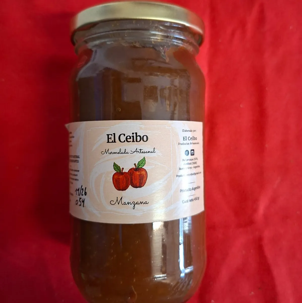 Mermelada de manzana roja El Ceibo x 450 gr