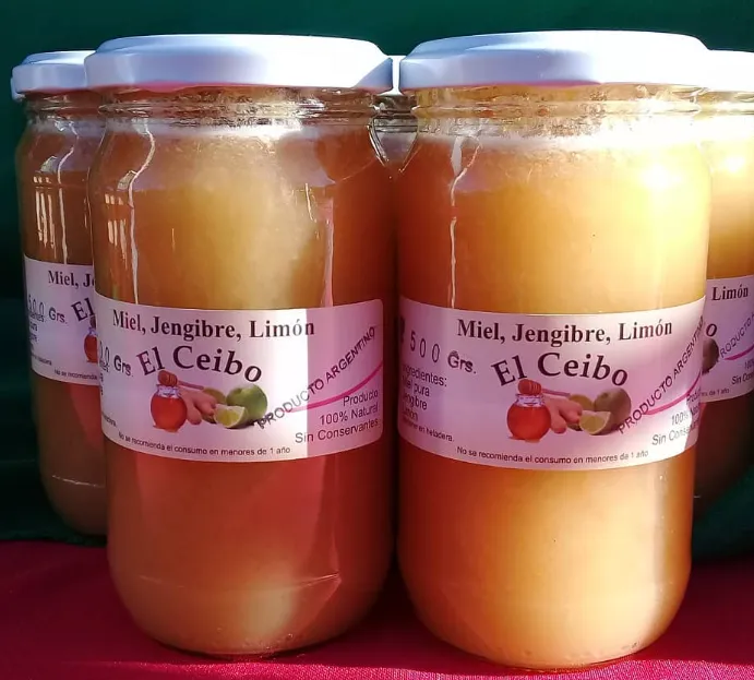 Miel con jengibre y limón El Ceibo x 450 gr