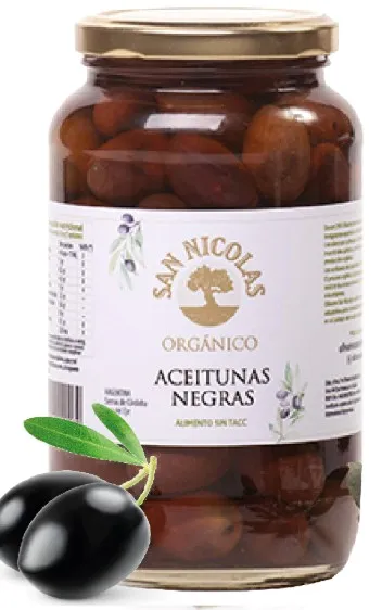 Aceitunas negras SAN NICOLÁS orgánicas *gigantes* x 500 gr