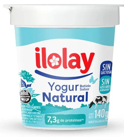 Yogur Natural sin azúcar ILOLAY x 140 gr