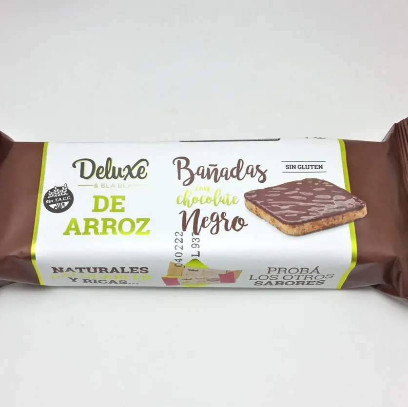 Galletas de arroz bañadas con chocolate amargo y naranja Deluxe