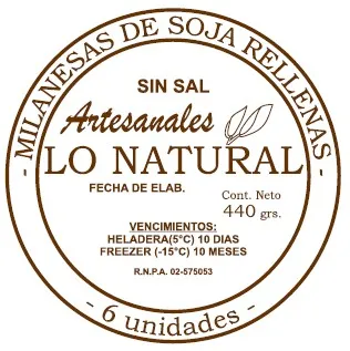 LO NATURAL - Milanesas de Soja SIMPLES SIN SAL