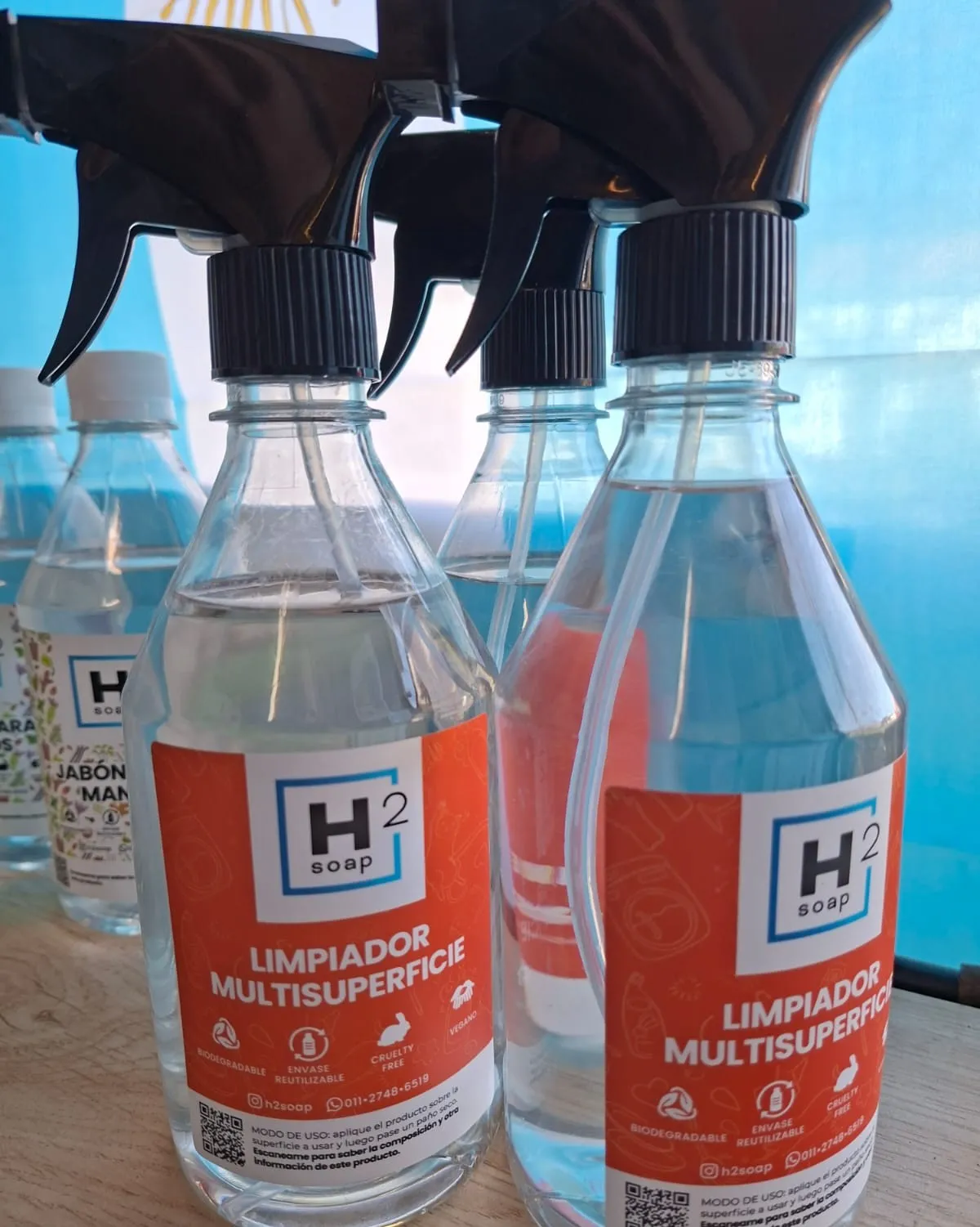 Limpiador multisuperficie desinfectante (gatillo) H2SOAP x 500 ml