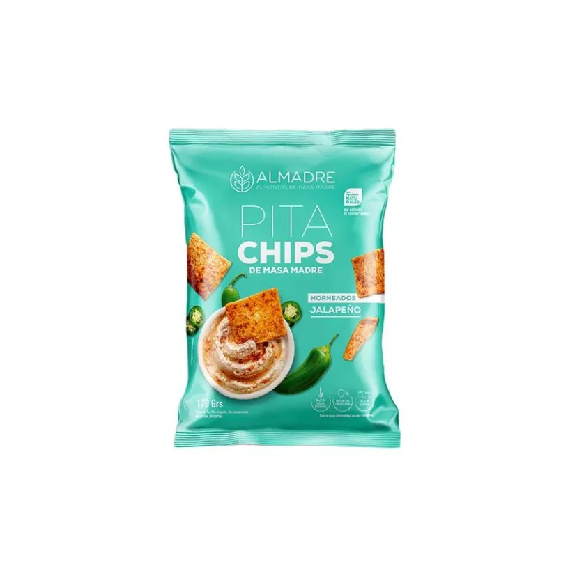 Pitachips de masa madre Jalapeño ALMADRE x 115 gr
